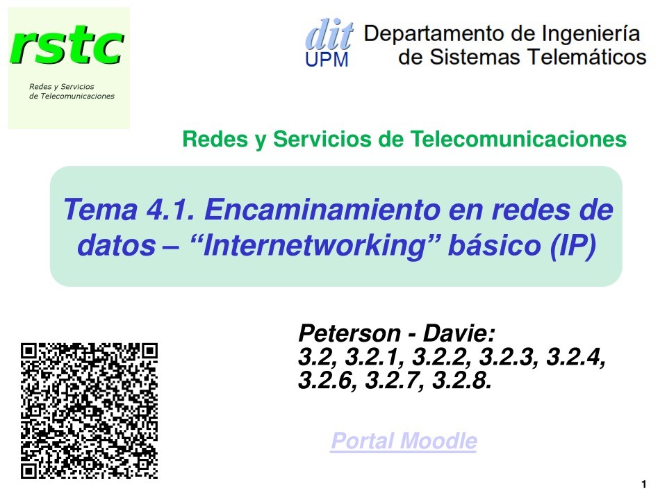 Imágen de pdf Tema 4.1. Encaminamiento en redes de datos - Redes y Servicios de Telecomunicaciones